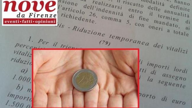 ​Regione Toscana: vitalizio ridotto con la solidarietà a tempo