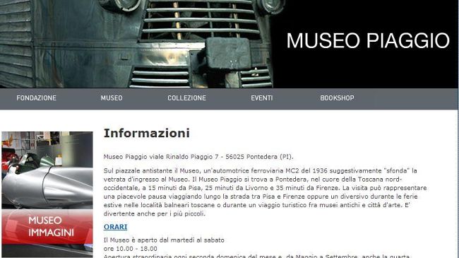 Errori digitali: il sito internet del Museo Piaggio