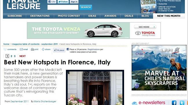 Firenze seconda al mondo secondo Travel&Leisure