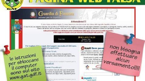 La Guardia di Finanza blocca i pc, ma è una truffa. Ecco come difendersi