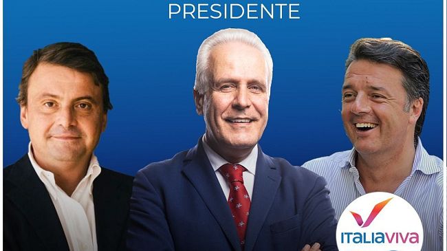 Renzi e Calenda con il candidato a presidente regionale a Fucecchio