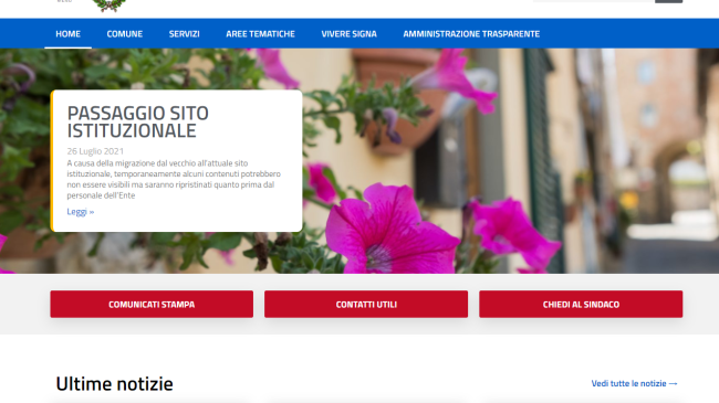 Comune di Signa, attivato il nuovo sito istituzionale