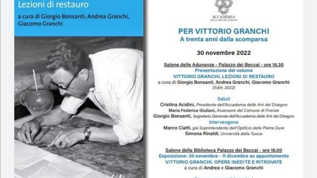 'Lezioni di restauro' di Vittorio Granchi: si presenta il volume