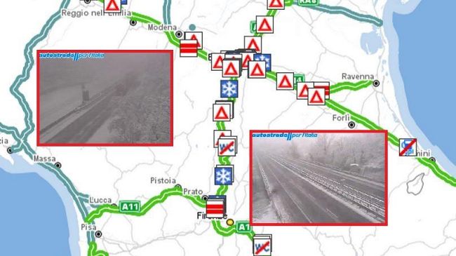 Neve, caos sulle strade toscane: fermi in A1, A11 e Fi-Pi-Li