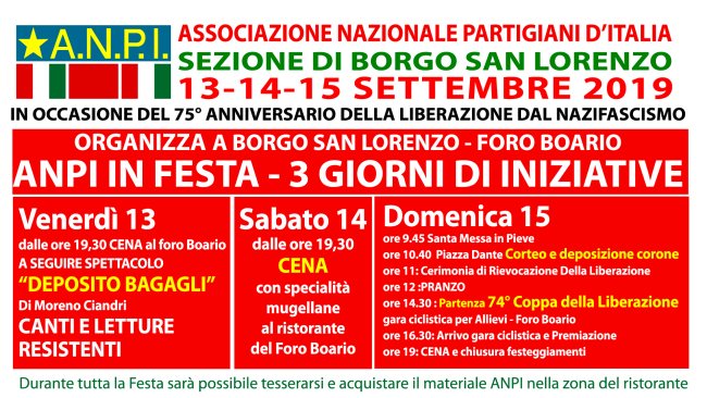 ANPI: Festa Liberazione Borgo San Lorenzo