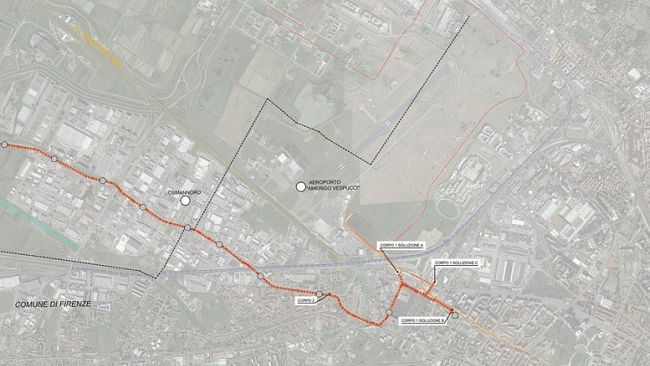 Prolungamento Tramvia all’Osmannoro: le 3 ipotesi di tracciato