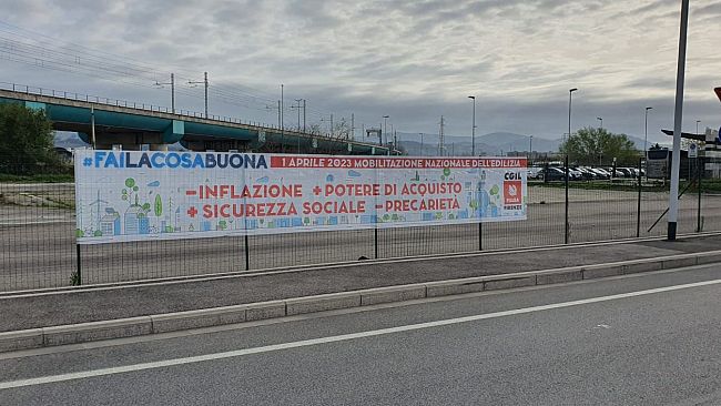 Settore costruzioni: manifestazione a Roma e striscioni a Firenze
