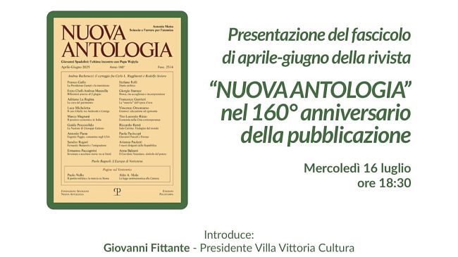 Presentazione di Nuova Antologia 2/2025 a Villa Vittoria Garden