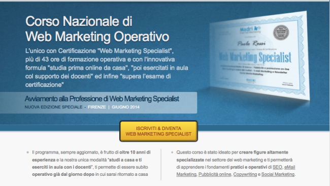 Corso di Web Marketing per liberi professionisti e aziende