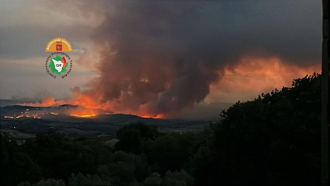 Spegnimento dell'incendio a Roccalbegna