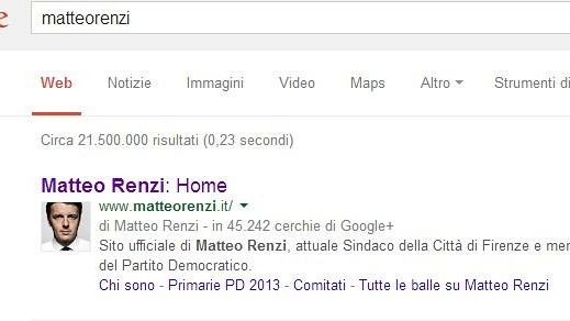Matteo Renzi, per Google è ancora sindaco di Firenze
