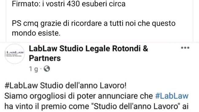 Studio legale si vanta dei 422 lavoratori GKN licenziati