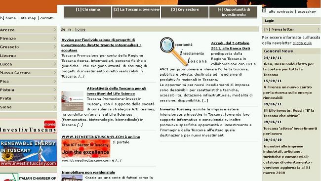 Una rete di riferimento e una mappa di aree disponibili per attrarre imprese
