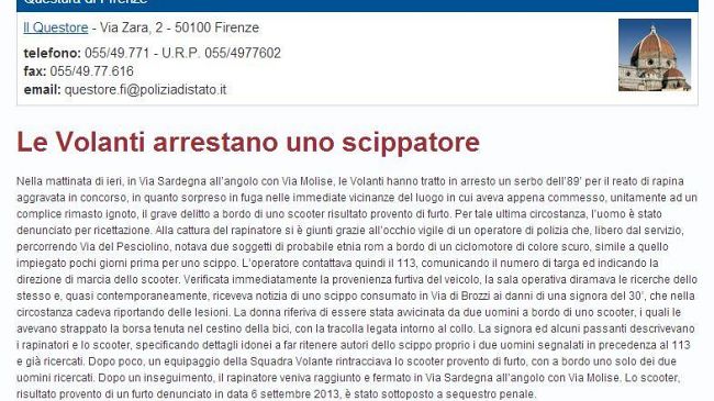 Firenze: presunti giornalisti negli uffici della Questura