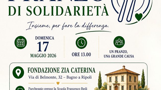 Pranzo di solidarietà per sostenere la Fondazione Zia Caterina