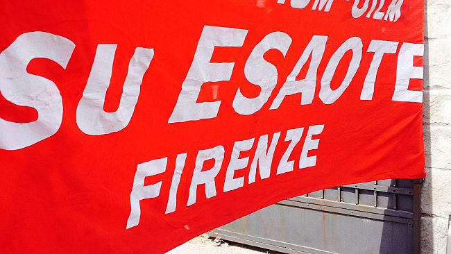 Esaote, manifestazione in centro