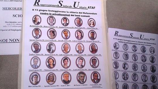 Ataf, sciopero rinviato, bufera sui manifesti funebri, rimprovero di Cgil e Cisl