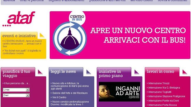 Il sito Internet di Ataf cambia look