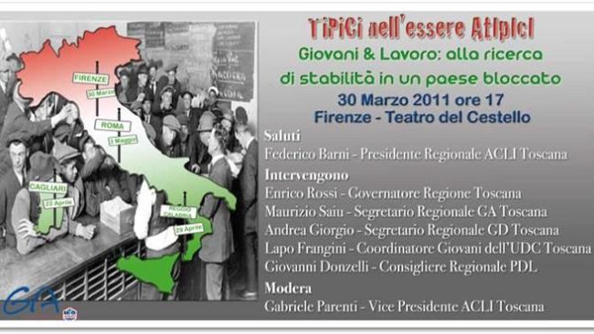Disoccupazione giovanile al 25% in Italia. Se ne parla in un Convegno a Firenze