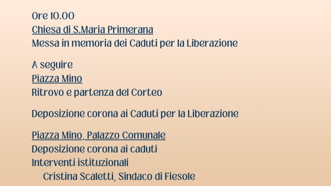Liberazione: Fiesole lunedì 1 settembre celebra l’81° anniversario