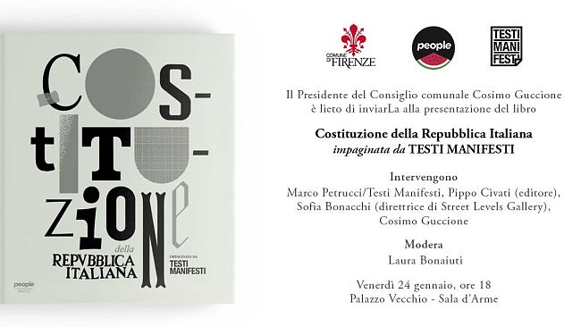 La Costituzione italiana impaginata da Petrucci