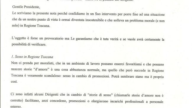 Sesso in Regione: interrogazione sui possibili abusi di potere