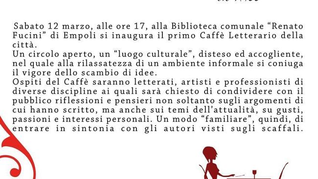 Primo ‘Caffè letterario’ della città di Empoli