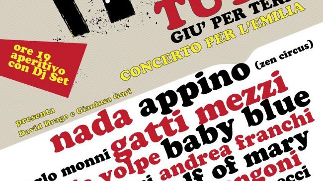 Solidarietà: Tutti giù per terra. Concerto per l'Emilia