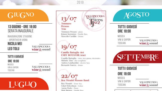 Il 13 luglio la prima serata del Winery Tasting Jazz della cantina Vallepicciola