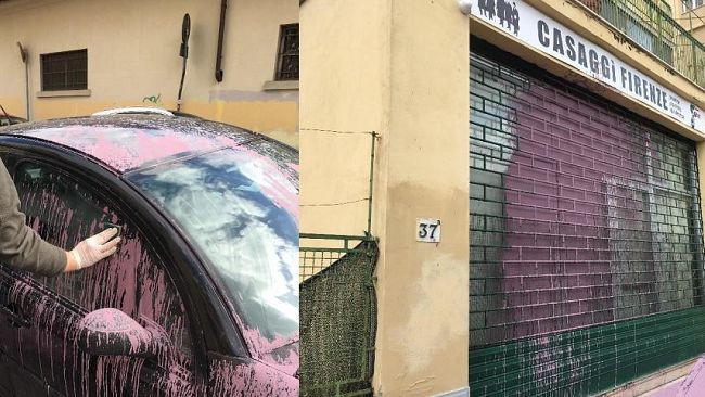 Vandali contro la sede di Fratelli d'Italia e Casaggì di Firenze