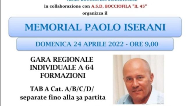 Bocce: a Scandicci il Memorial Paolo Iserani 