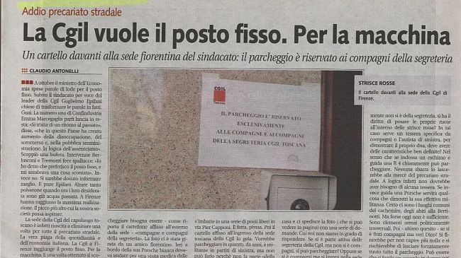 Parcheggi: la Cgil toglie posti ai fiorentini?