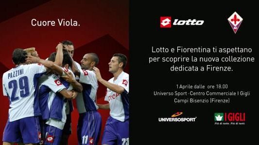 Lotto Sport Italia presenta la nuova linea Fiorentina<BR>A Universo Sport i calciatori viola ed il mister Prandelli