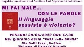 Sessismo nel linguaggio: incontro presso la Casa della Donna di Pisa