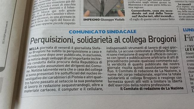 Libertà di stampa: il caso Brogioni
