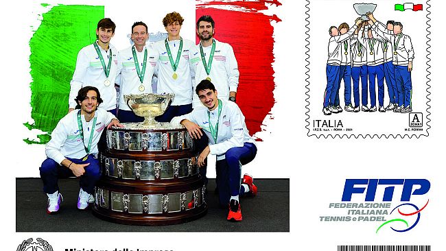 Tennis, francobollo dedicato alla Coppa Davis 2023