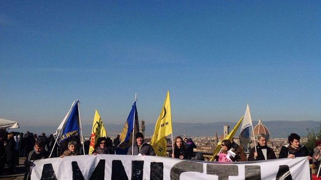 Manifestazione dei radicali a piazzale Michelangelo