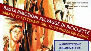 Sabato prossimo manifestazione contro le rimozioni di biciclette