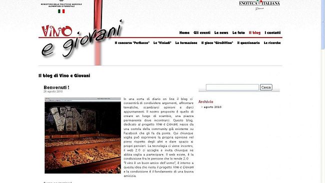 Vino e Giovani lancia il suo blog
