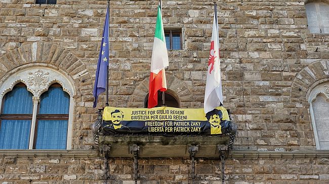 A Palazzo Vecchio striscione per Regeni e Zaki