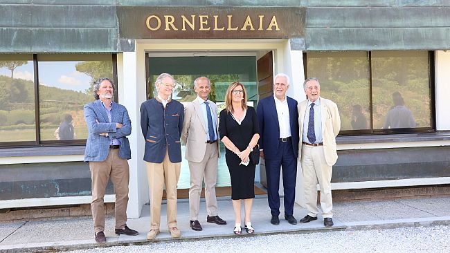 Eugenio Giani in visita alla tenuta Ornellaia