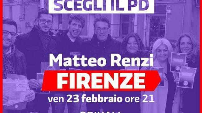 Campagna elettorale: domani alle 21 Matteo Renzi all’ObiHall
