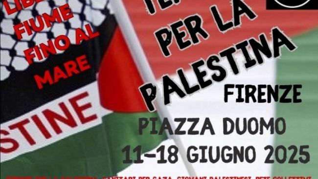 Tenda per la Palestina in piazza Duomo