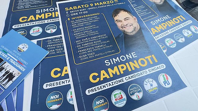 Comunali di Empoli: Campinoti si candida a sindaco contro Mantellassi