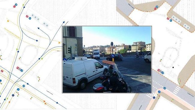 Nuova Piazza Goldoni: viabilità rivista, aiuola e marciapiedi larghi, cordoli e lastrico in pietra