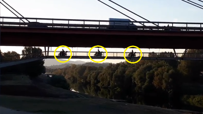 Viadotto Indiano: in un Video la passerella occupata dagli scooter