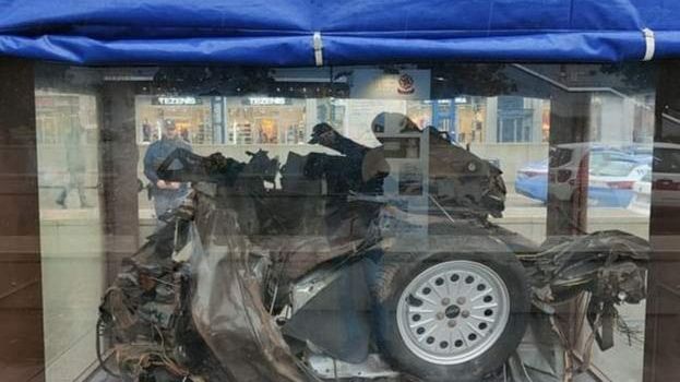 L’auto della scorta di Falcone a Scandicci