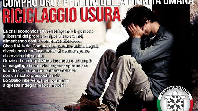 Compro-oro: blitz di CasaPound Italia in tutta la Toscana