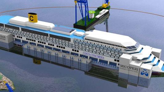 Diretta dall'isola toscana per il raddrizzamento della Costa Concordia