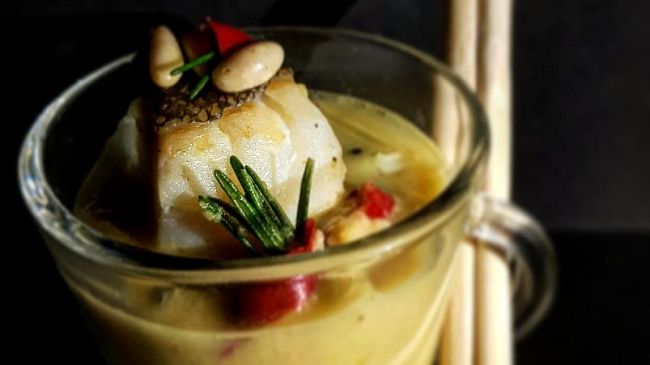 From Tuscany with Love: baccalà su vellutata di ceci